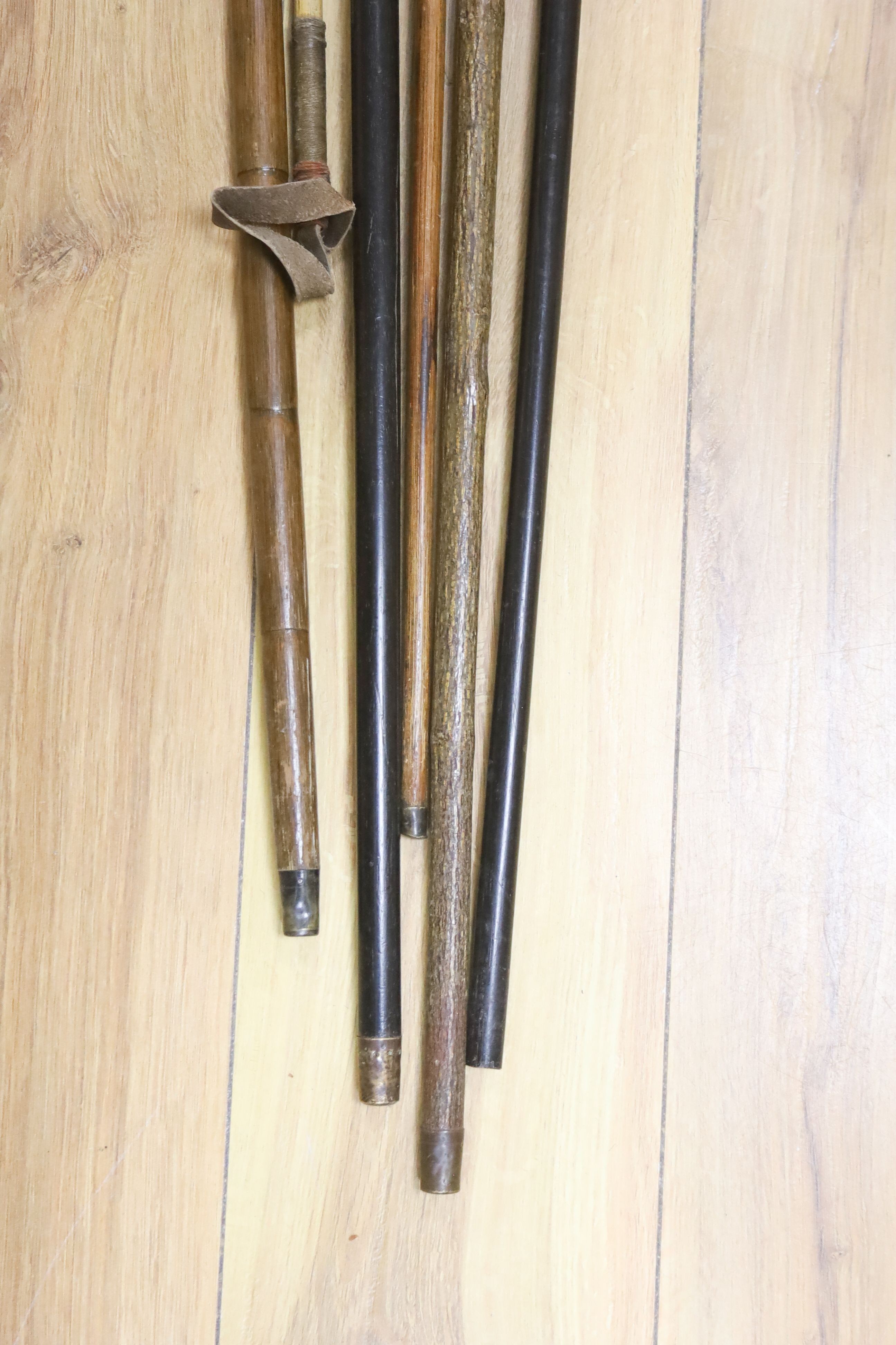 A silver-topped horn and ivory handled walking sticks (6)